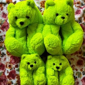 Plush Bear Mommy & Me Slippers